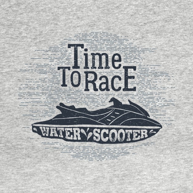 Time to Race, Water Scooter, Black Design by ArtStellar